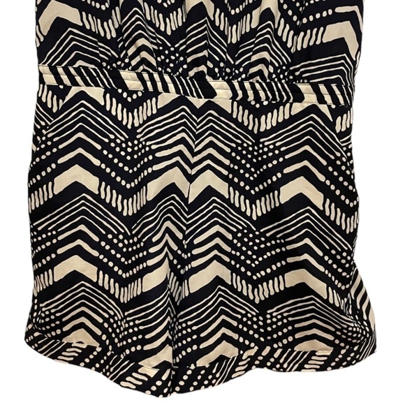 J Crew Factory Blue Chevron Short Sleeve Romper Size 6 - Picture 6 of 7